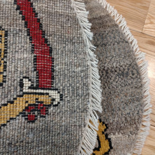 ペルシャ ライオンギャッベ アマレバフト 円形 42.5Φ40.5cm グレー