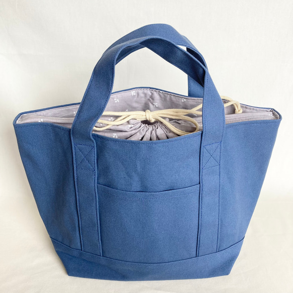 帆布の巾着トートバッグ ジョリーフルール コラコラver 帆布の巾着