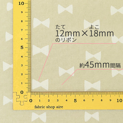 送料無料 オックス リボン 12mm×18mm 生地 布 コットン 綿 100％ 110cm幅 1反単位 10ｍ 3枚目の画像