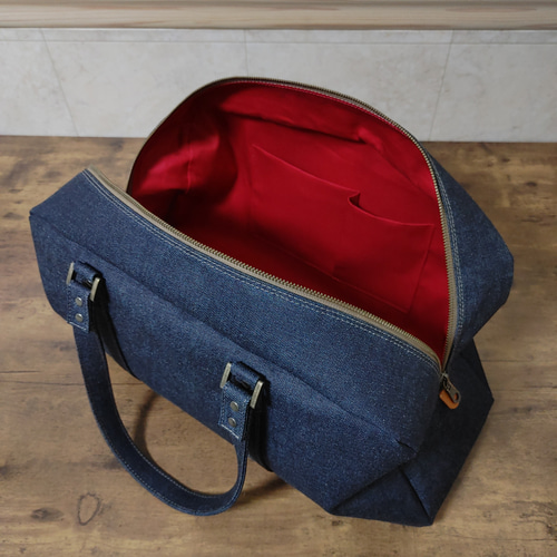 デニム×本革 ボストンバッグ BS-1『Indigo』 ボストンバッグ