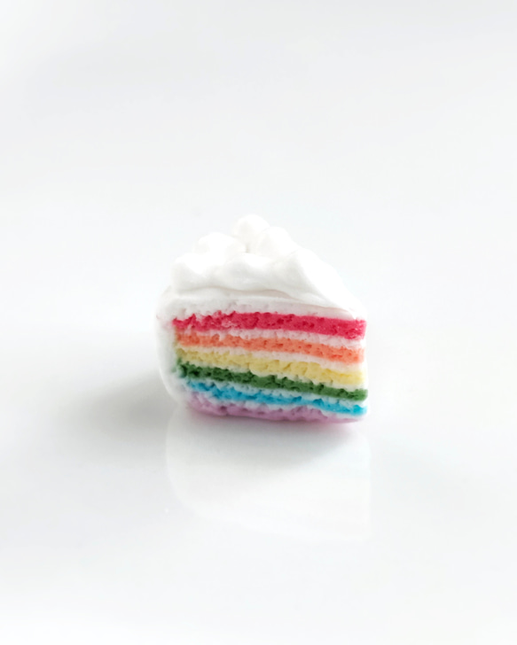 【選べる・金具/無し可】こだわりの レインボーケーキ （ チャーム ストラップ キーホルダー ) 虹 スイーツ ケーキ 7枚目の画像
