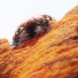 ギフト交換 ボヘミアンフォレスト 羊毛フェルトコースター アニマルウェットフェルトコースター タイガー 吸水コースター オレンジ 7枚目の画像