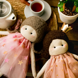 カントリードール♡ハンドメイド♡お人形♡ブラウンドールちゃん♡ カントリードール、着せ替え人形、布ドール、ベビーギフト、出産