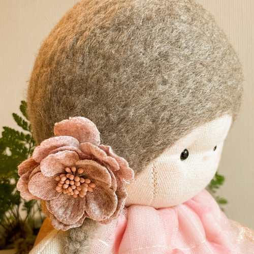 カントリードール♡ハンドメイド♡お人形♡少し小さめ♡ピンク
