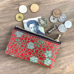 畳縁　狗腳印　貓的腳印　硬幣錢包　名片夾　日式　櫻花 第4張的照片