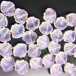 【40個】縦穴　貝型　オーロラ　パーツ　ハンドメイド　ビーズ　材料　DIY  k/貝 3枚目の画像