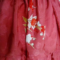７１０８　花柄の着物で作ったミニスカート　＃送料無料 5枚目の画像