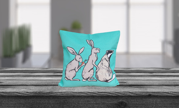 森のクッション rabbit＆skunk design  -ヒノキの香り- 8枚目の画像