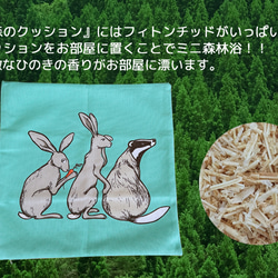 森のクッション rabbit＆skunk design  -ヒノキの香り- 10枚目の画像