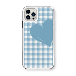 Big Heart♡ギンガムチェック　パステルカラー　強化ガラスケース　iPhoneケース 7枚目の画像