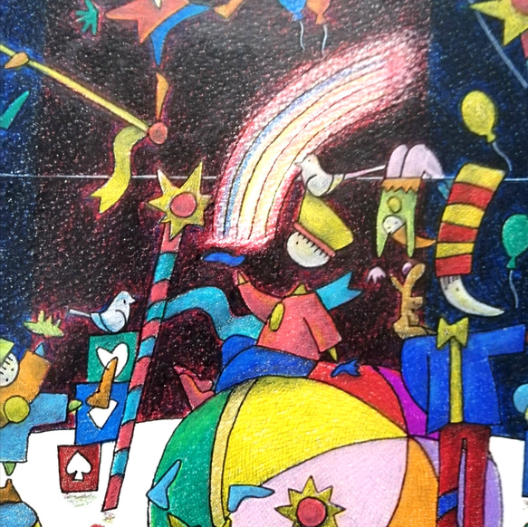 サーカス小屋のリハーサル　イラスト原画 