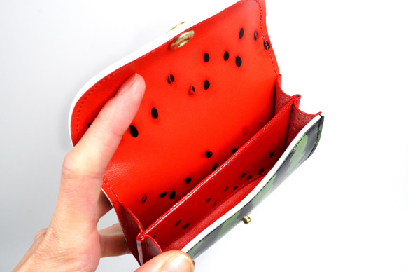 スイカなカードケース（牛革製名刺入れ） 4枚目の画像