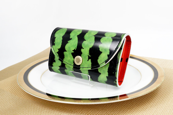 スイカなカードケース（牛革製名刺入れ） 1枚目の画像