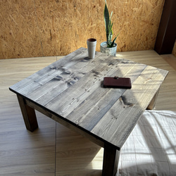 アンティーク風 ローテーブル・座卓・机 70×70㎝ 【 EB 】 ロー