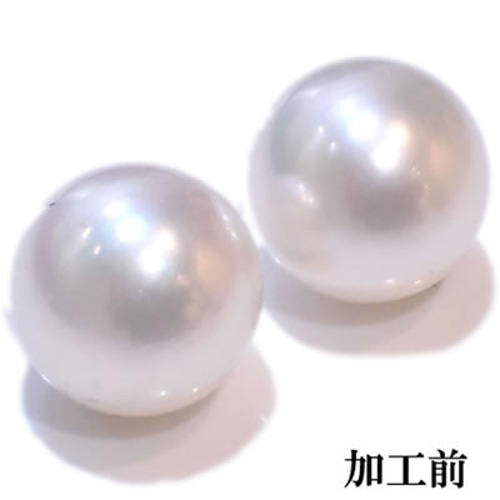 ミキモト白蝶真珠セミラウンドシェープピアス