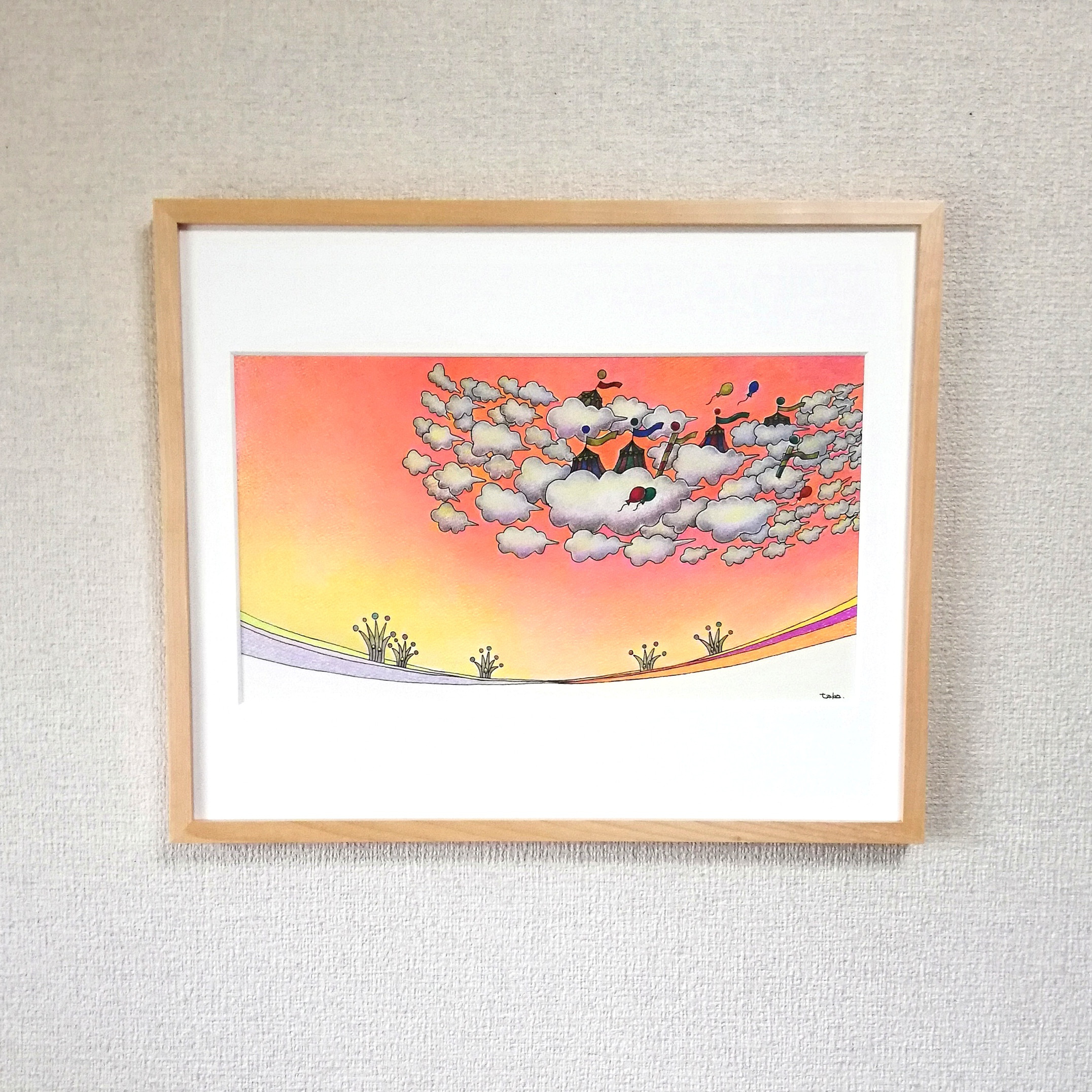 雲に乗って　イラスト原画 12,160円