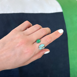 Fork Ring- Amazonite×Green Onyx（フォークリング-アマゾナイト×オニキス） 7枚目の画像