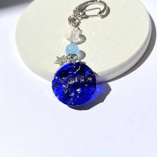 夜空水面×シーブルージェイドキーホルダー / レジン / 海 その他