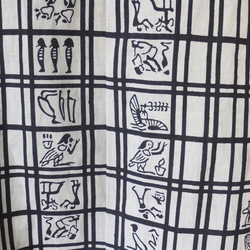 着物リメイク　エジプト壁画模様浴衣ボウタイブラウス 17枚目の画像