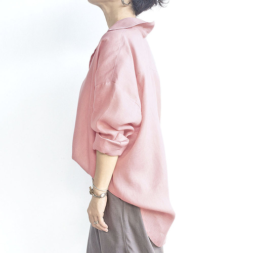 リネンオーバーシルエットシャツ(ピンク) シャツ ngaco リネンオーバーシルエットシャツ(ピンク) シャツ ngaco