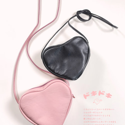 【半額SALE】PUFFY♡ふっくら愛らしいハート型ショルダーポシェット　PINK！ピンク！(BM230424) 3枚目の画像