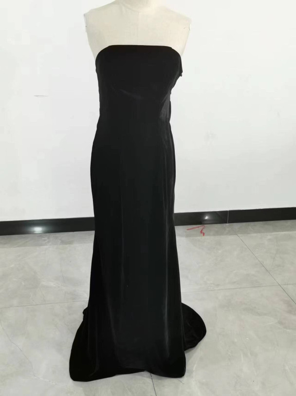 送料無料！ 人気上昇！黒  ビロード カラードレ ベアトップ   /結婚式/披露宴