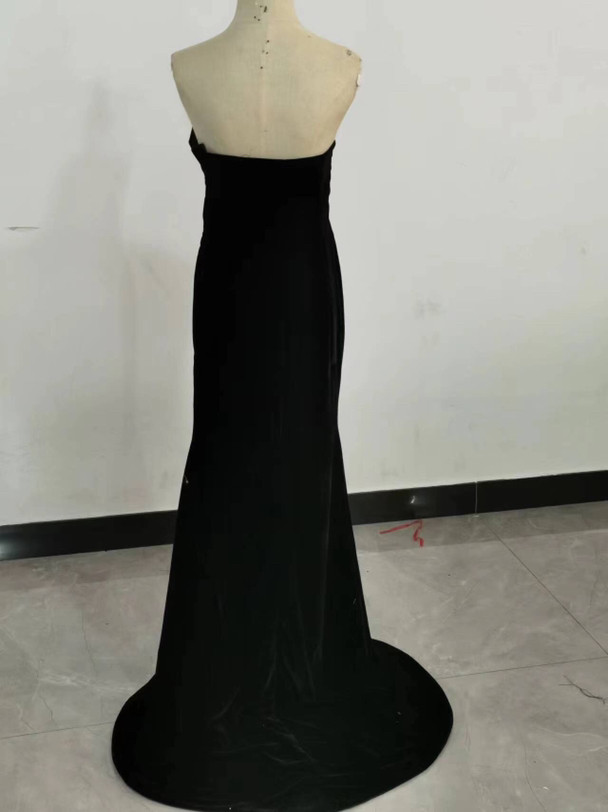 送料無料！ 人気上昇！黒  ビロード カラードレ ベアトップ   /結婚式/披露宴