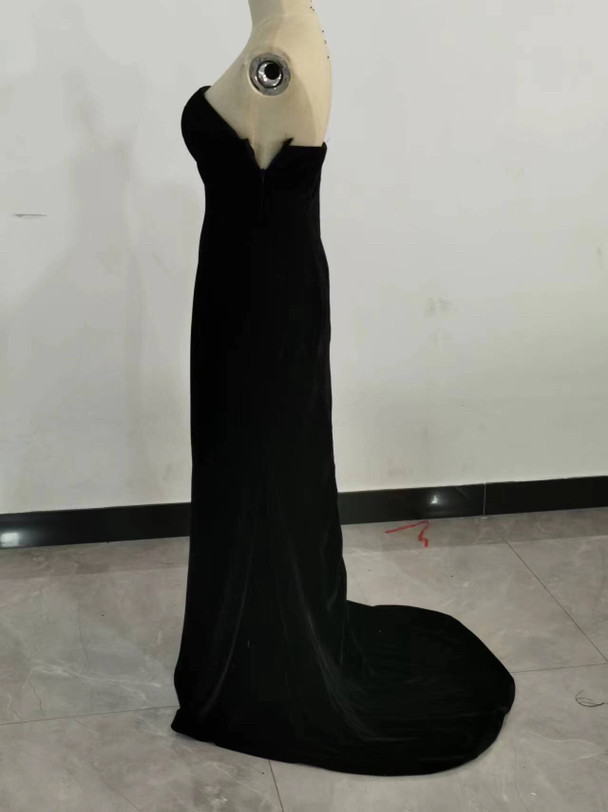 送料無料！ 人気上昇！黒  ビロード カラードレ ベアトップ   /結婚式/披露宴