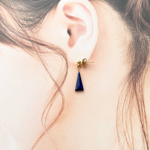 トライアングルなラピスラズリ【チャーム】【ピアス】【イヤリング