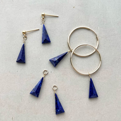 トライアングルなラピスラズリ【チャーム】【ピアス】【イヤリング