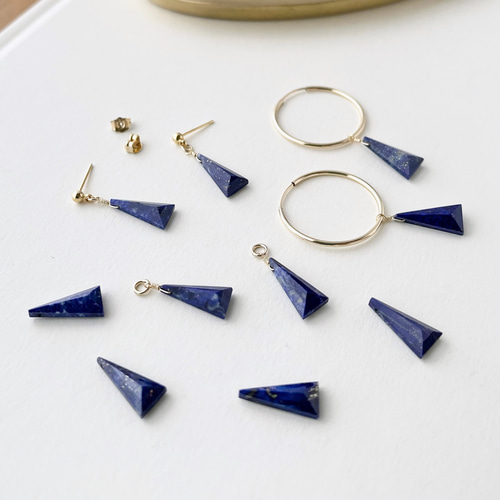 トライアングルなラピスラズリ【チャーム】【ピアス】【イヤリング