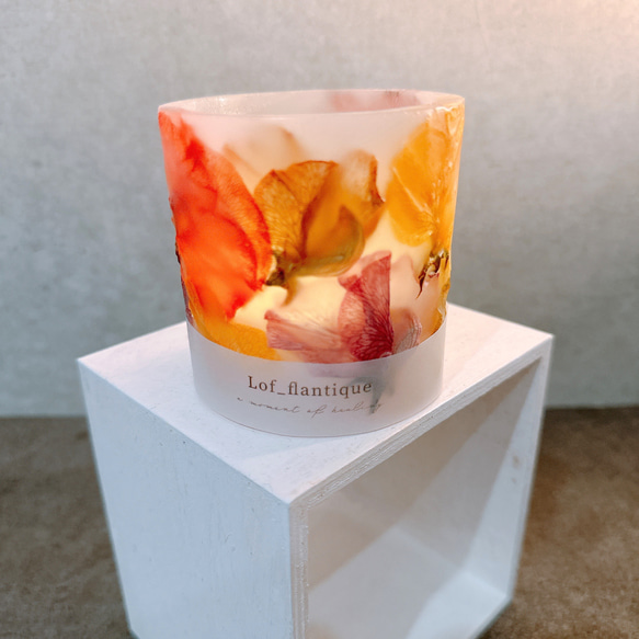 Botanical flower candle(アンティークスイートピー)LEDティーライトキャンドル付き 送料無料 5枚目の画像
