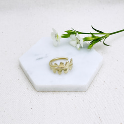 【 Cami Handicraft 】フィッシュボーンサボテン真鍮指輪 5枚目の画像