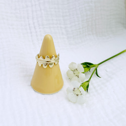 【 Cami Handicraft 】フィッシュボーンサボテン真鍮指輪 2枚目の画像