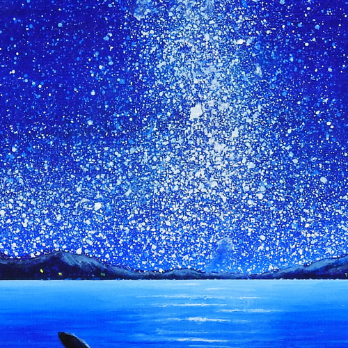 エツコまま様専用 アクリル画 原画 「星降る夜のクリスマス04