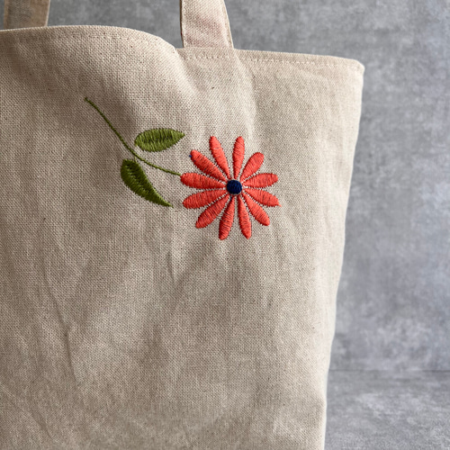 国内配送★セザンヌ★大きな 花柄刺繍 コットン トートバッグ 花柄刺繍バッグ / * 刺繍マスク - プレゼント* / - gao-official