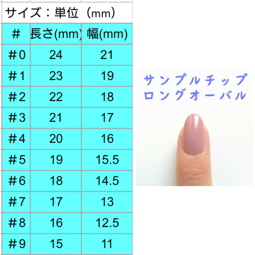 サイズ確認用ネイルチップ3種類セット ネイルチップ（つけ爪