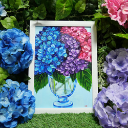 油絵 (アジサイ) 油絵 絵画【アジサイの花】 絵画 HR 通販 15903734｜Creema