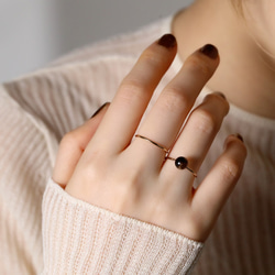 14kgf◇natural stone 天然石スモーキークォーツのリング 指輪〈r_17Sm