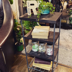 アイアン3段階段飾り棚【送料無料】 棚・シェルフ・ラック ブルメイド