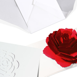 Blooming flower pop-up message card<Rose> 第4張的照片