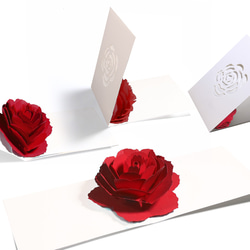 Blooming flower pop-up message card<Rose> 第2張的照片