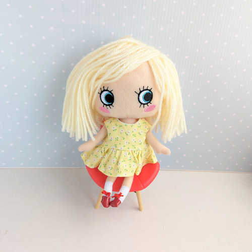 水色小花のワンピース♡ヘアゴムセット イルメール イーマリー
