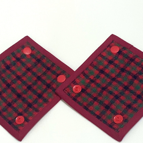 パイル地チェックのバッグハンドルカバー/鞄持ち手カバーデニムバッグ