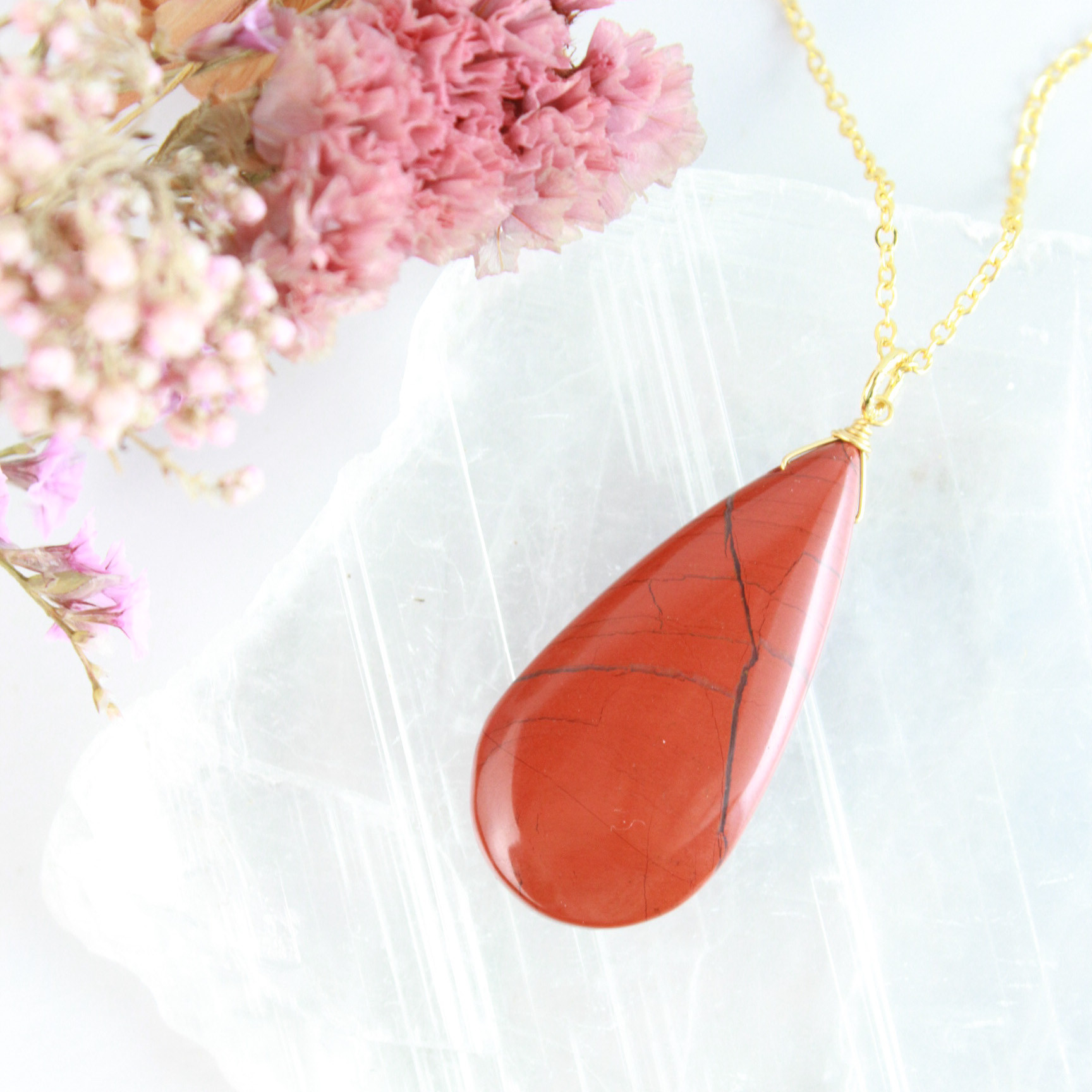 【最高品質!】1点もの♡大粒極上天然レッドアンバーS925ネックレス