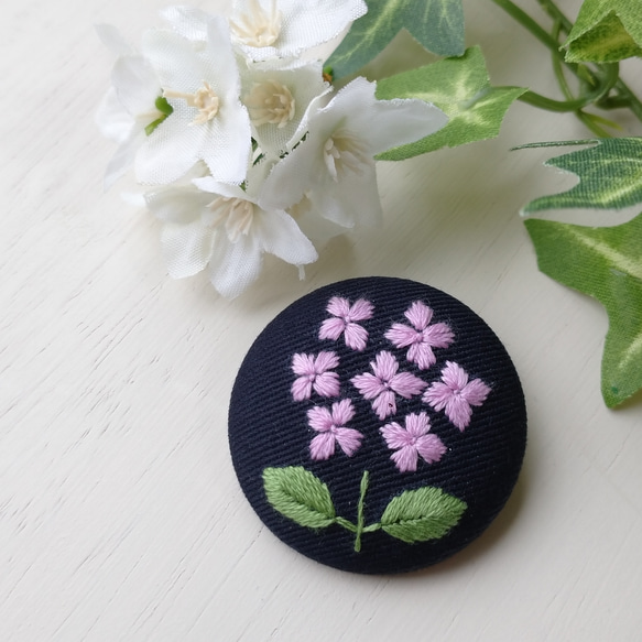 あじさい 立木 刺繍 ブローチ 9枚目の画像