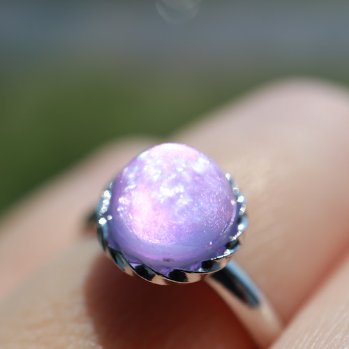 色が変わる 紫陽花色リング〜Hydrangea〜 パープル 薄紫 ラベンダー