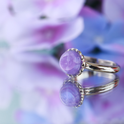 色が変わる 紫陽花色リング〜Hydrangea〜 パープル 薄紫 ラベンダー