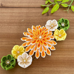 つまみ細工　縁取り　緑　抹茶 楽天市場】かんざし つまみ細工 グリーンの通販