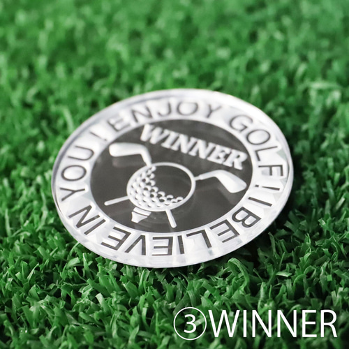 名入れ無料】3D立体彫刻 ゴルフマーカー Φ30 その他アクセサリー